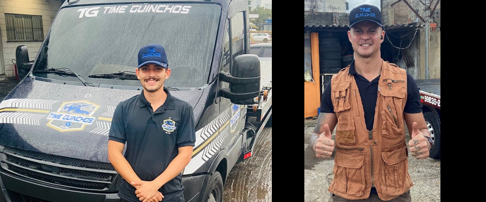 Equipe e guincho em atendimento de emergencia
